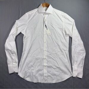 Suitsupply Dress Shirt Mens 16.5 34/35 White Luxury Stretch Tailored Fit